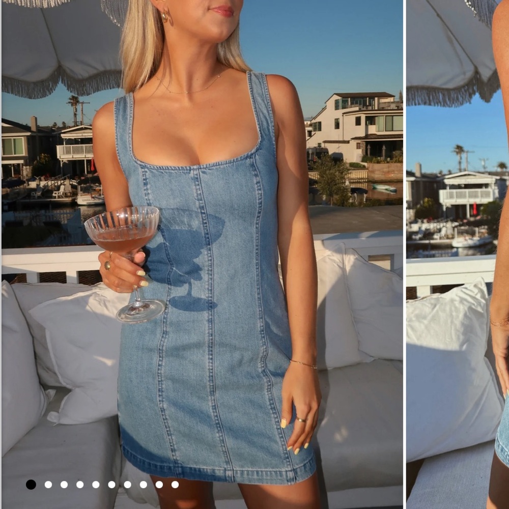 Show me your mumu denim mini dress